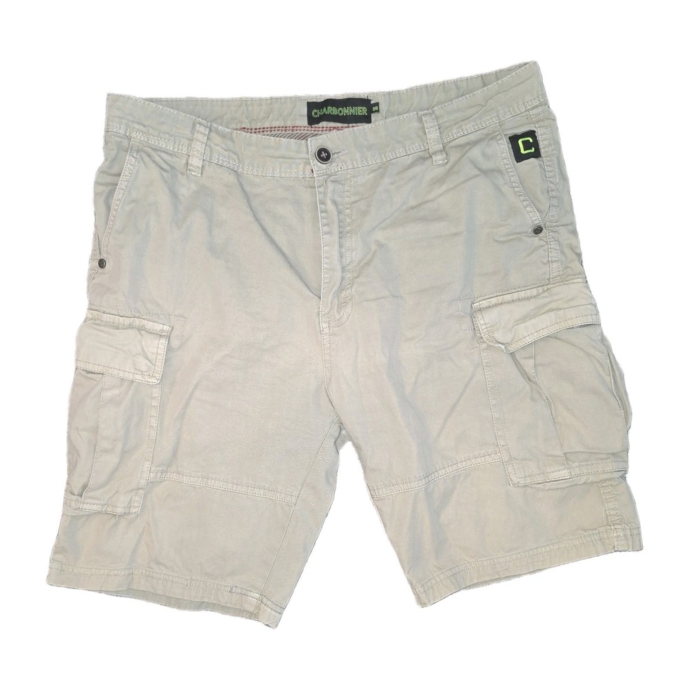 Charbonnier Men's Size 36 Light Khaki Tan Cotton Cargo Utility Shorts Casual
